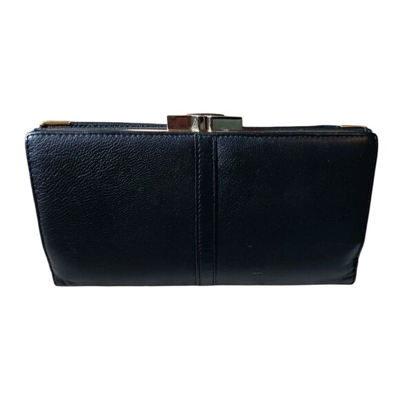 Vintage 1950s LODIS Womens Ultra Soft Black Leather Kisslock Wallet Clutch Spain - Picture 3 of 7
